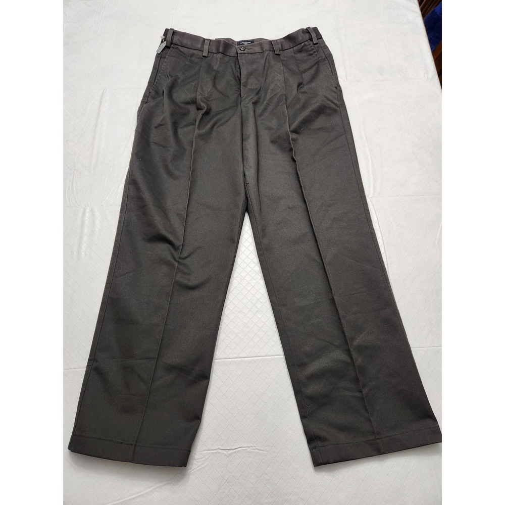 Dockers Pants Mens 34x30 Gray Double Pleated Classic Fit Adjustable Waist Casual